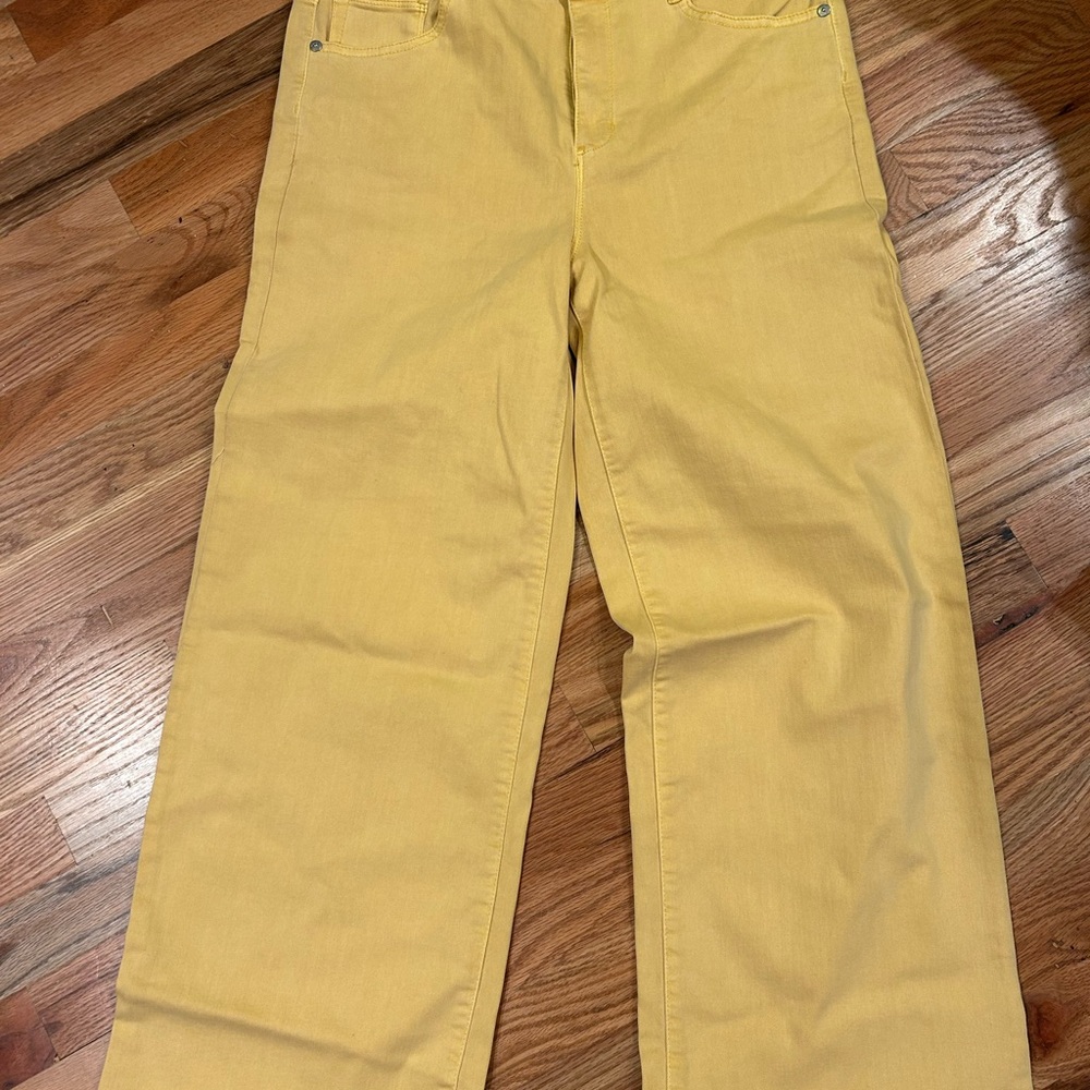 J. Jill Denim High-Rise Crop Pants in Sunny Yellow